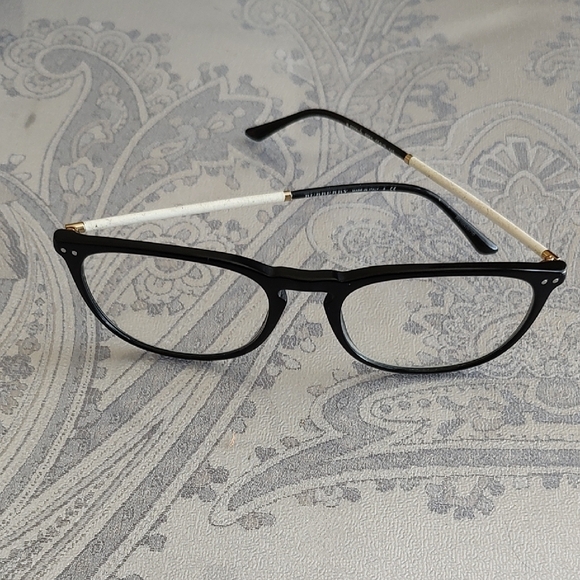 Burberry Black and White Rectangular Glasses - Picture 1 of 10